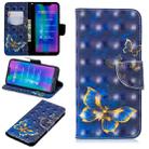 3D Colored Drawing Pattern Horizontal Flip Leather Case for  Huawei Honor8C, with Holder & Card Slots & Wallet(Butterfly) - 1
