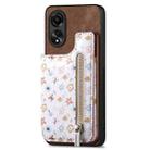 For OPPO A58 4G Retro Painted Zipper Wallet Back Phone Case(Brown) - 1