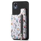 For OPPO A17K Retro Painted Zipper Wallet Back Phone Case(Black) - 1