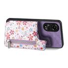 For OPPO A17 Retro Painted Zipper Wallet Back Phone Case(Purple) - 2