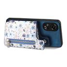 For OPPO A17 Retro Painted Zipper Wallet Back Phone Case(Blue) - 2