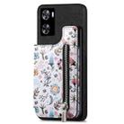 For OPPO A57 4G Retro Painted Zipper Wallet Back Phone Case(Black) - 1