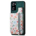 For OPPO A57 4G Retro Painted Zipper Wallet Back Phone Case(Green) - 1