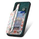 For OPPO A57 4G Retro Painted Zipper Wallet Back Phone Case(Green) - 3