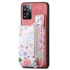 For OPPO A57 5G Retro Painted Zipper Wallet Back Phone Case(Pink) - 1
