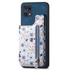 For OPPO Find X5 Pro Retro Painted Zipper Wallet Back Phone Case(Blue) - 1