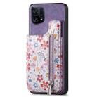For OPPO Find X5 Retro Painted Zipper Wallet Back Phone Case(Purple) - 1