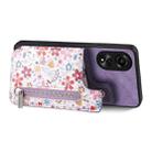 For OPPO Reno7 5G /Find X5 Lite Retro Painted Zipper Wallet Back Phone Case(Purple) - 2
