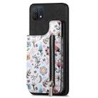 For OPPO A16K Retro Painted Zipper Wallet Back Phone Case(Black) - 1