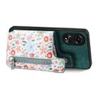 For OPPO A16K Retro Painted Zipper Wallet Back Phone Case(Green) - 2
