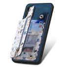 For OPPO Reno6 Pro 5G Retro Painted Zipper Wallet Back Phone Case(Blue) - 3