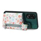 For OPPO F19/A74 4G Retro Painted Zipper Wallet Back Phone Case(Green) - 2