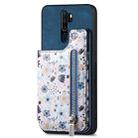 For OPPO A9 2020 / A5 2020 Retro Painted Zipper Wallet Back Phone Case(Blue) - 1