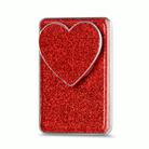 Electroplating Glitter Magsafe Airbag Heart Stand Phone Card Bag(Red) - 1