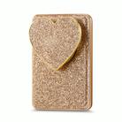 Electroplating Glitter Magsafe Airbag Heart Stand Phone Card Bag(Gold) - 1