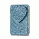 Electroplating Glitter Magsafe Airbag Heart Stand Phone Card Bag(Green) - 1