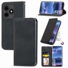 For Tecno Itel S23+ Retro Skin Feel Magnetic Flip Leather Phone Case(Black) - 1
