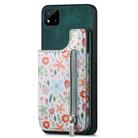 For Realme C20/C11 2021 Retro Painted Zipper Wallet Back Phone Case(Green) - 1
