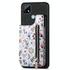 For Realme C21 Retro Painted Zipper Wallet Back Phone Case(Black) - 1