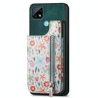 For Realme C21 Retro Painted Zipper Wallet Back Phone Case(Green) - 1