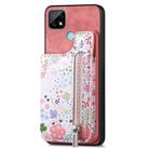 For Realme C21Y Retro Painted Zipper Wallet Back Phone Case(Pink) - 1