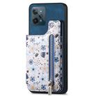 For Realme C31 Retro Painted Zipper Wallet Back Phone Case(Blue) - 1