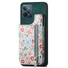 For Realme C31 Retro Painted Zipper Wallet Back Phone Case(Green) - 1