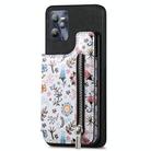 For Realme C35 Retro Painted Zipper Wallet Back Phone Case(Black) - 1