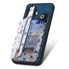 For Realme 8 5G/V13 5G Retro Painted Zipper Wallet Back Phone Case(Blue) - 3