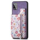 For Realme 8 Pro Retro Painted Zipper Wallet Back Phone Case(Purple) - 1