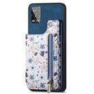 For Realme 8 Pro Retro Painted Zipper Wallet Back Phone Case(Blue) - 1