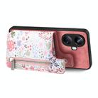 For Realme 9 Pro Retro Painted Zipper Wallet Back Phone Case(Pink) - 2