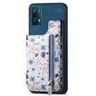 For Realme 9 Pro Retro Painted Zipper Wallet Back Phone Case(Blue) - 1