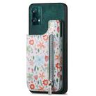 For Realme 9 Pro Retro Painted Zipper Wallet Back Phone Case(Green) - 1