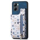 For Realme C33 Retro Painted Zipper Wallet Back Phone Case(Blue) - 1