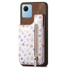 For Realme C30S Retro Painted Zipper Wallet Back Phone Case(Brown) - 1