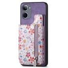 For Realme 10 4G Retro Painted Zipper Wallet Back Phone Case(Purple) - 1