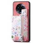 For  Realme 11 5G Retro Painted Zipper Wallet Back Phone Case(Pink) - 1