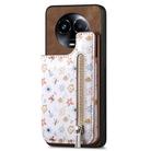 For  Realme 11 5G Retro Painted Zipper Wallet Back Phone Case(Brown) - 1