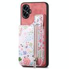 For Realme C55 Retro Painted Zipper Wallet Back Phone Case(Pink) - 1