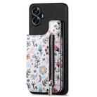 For Realme C55 Retro Painted Zipper Wallet Back Phone Case(Black) - 1