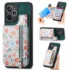 For Realme Neo 7 Retro Painted Zipper Wallet Back Phone Case(Green) - 1