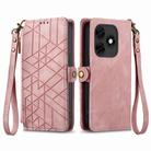 For Itel S23+ Geometric Zipper Wallet Side Buckle Leather Phone Case(Pink) - 2