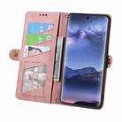 For Itel S23+ Geometric Zipper Wallet Side Buckle Leather Phone Case(Pink) - 3