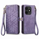 For Itel S23+ Geometric Zipper Wallet Side Buckle Leather Phone Case(Purple) - 2