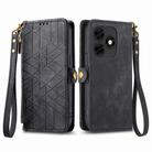 For Itel S23+ Geometric Zipper Wallet Side Buckle Leather Phone Case(Black) - 2