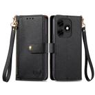 For Itel S23+ Love Zipper Lanyard Leather Phone Case(Black) - 2