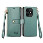 For Itel S23+ Love Zipper Lanyard Leather Phone Case(Green) - 2