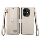 For Itel S23+ Love Zipper Lanyard Leather Phone Case(Gray) - 2