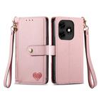For Itel S23+ Love Zipper Lanyard Leather Phone Case(Pink) - 2